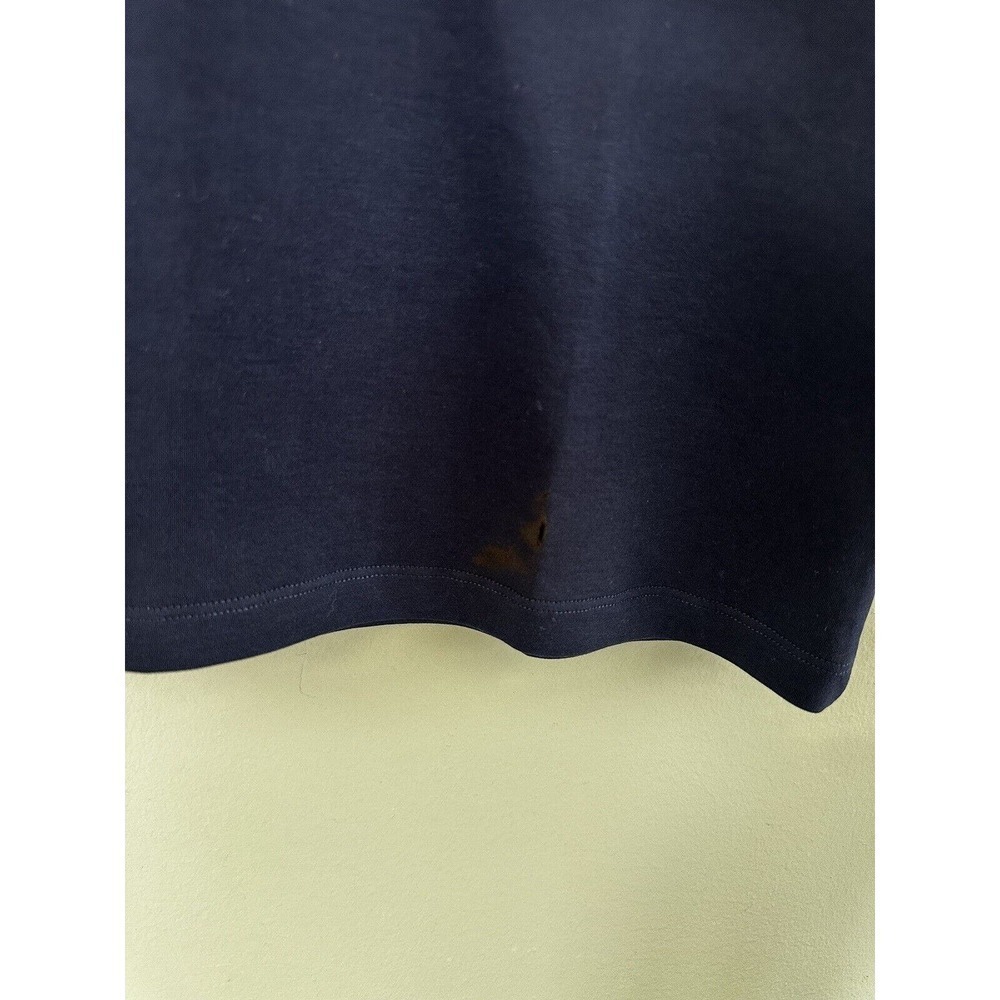 Reiss Men's Sz L Cannes Slim Fit Cotton Quarter Zip Shirt Navy Blue Flaw​​​ - Picture 5 of 6